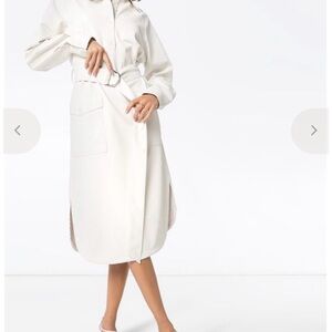 Tibi Cream Belted Midi Dress